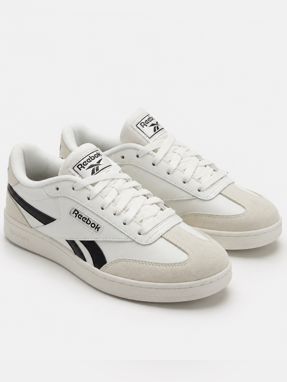Reebok White and Black Low-Top Sneakers